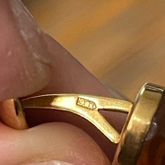 VTG Gold Plated Retro Cufflinks CUFF LINKS With Amber Baltic Kaliningrad - Picture 7 of 7